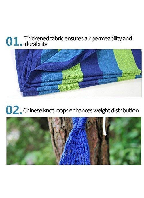 HomeFast Outdoor Picnic Garden Hammock Hang Bed Portable Travel Camping Swing Canvas Stripe Hang Bed