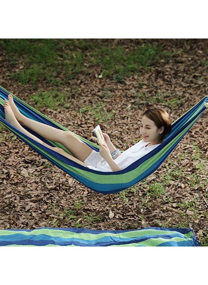 HomeFast Outdoor Picnic Garden Hammock Hang Bed Portable Travel Camping Swing Canvas Stripe Hang Bed