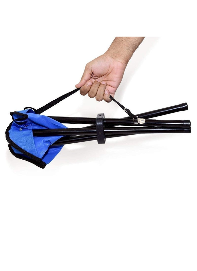 SAMARTH ZONE 4 Legs Chair Seat for HikingFishingPicnicTravelBeachBBQ Garden Lawn with Strap Foldable Portable Travel Chair Perfect Adult Chair Outdoor Mini Folding Chair