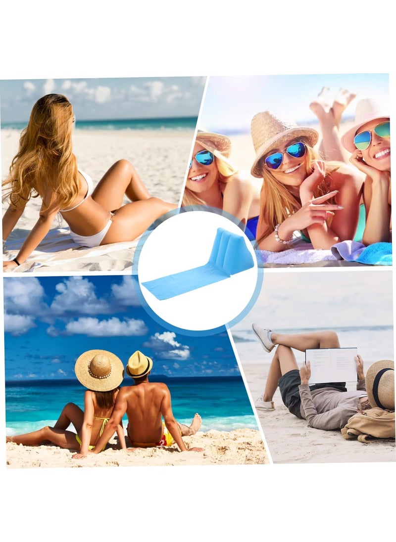 Suicune Inflatable Back Cushion Portable Beach Reclining Lounger Wedge Shape Lounger Cushion Beach Mat Foldable Waterproof Flocking BackRest Chair for Outdoor Camping