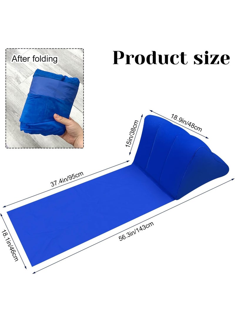 Suicune Inflatable Back Cushion Portable Beach Reclining Lounger Wedge Shape Lounger Cushion Beach Mat Foldable Waterproof Flocking BackRest Chair for Outdoor Camping