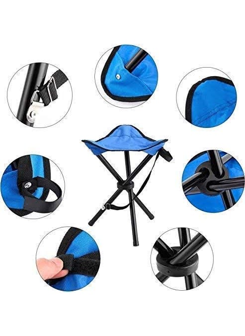 BESTOTTAM Portable Folding Tripod StoolOutdoor Fishing ChairLightweight Portable Tripod Camp Stool for Backpacking Hunting Hiking Picnic Garden Seating Stool