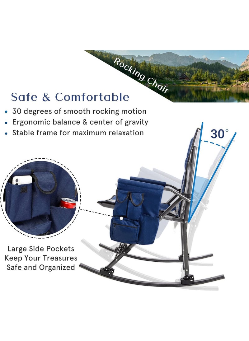 NYTRYD Folding Camping ChairUpgraded All Steel StructureSide Pocket Carry BagCompact Heavy Duty for Outdoor Backpacking