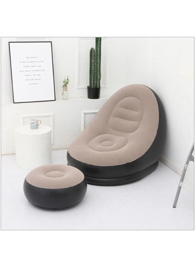 SHRI MODESHWARI ENTERPRISE olding ChairInflatable Sofa Chair with Foot Stool and Air Pump Picnic Indoor Outdoor Chairs Multicolor Inflatable Chair