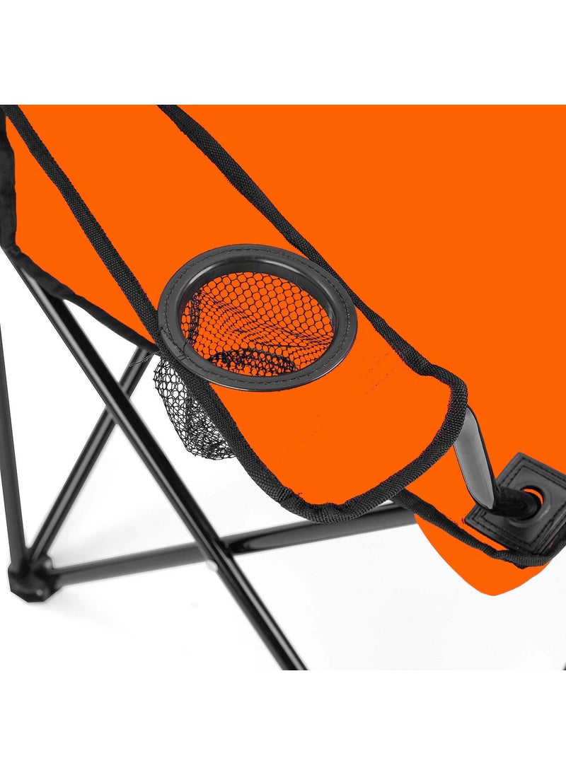 EBOFAB Outdoor Folding Chair with Arm Rest Cup Portable Camping Beach Chair FishingLawnPatio Travelling Chair Multicolour