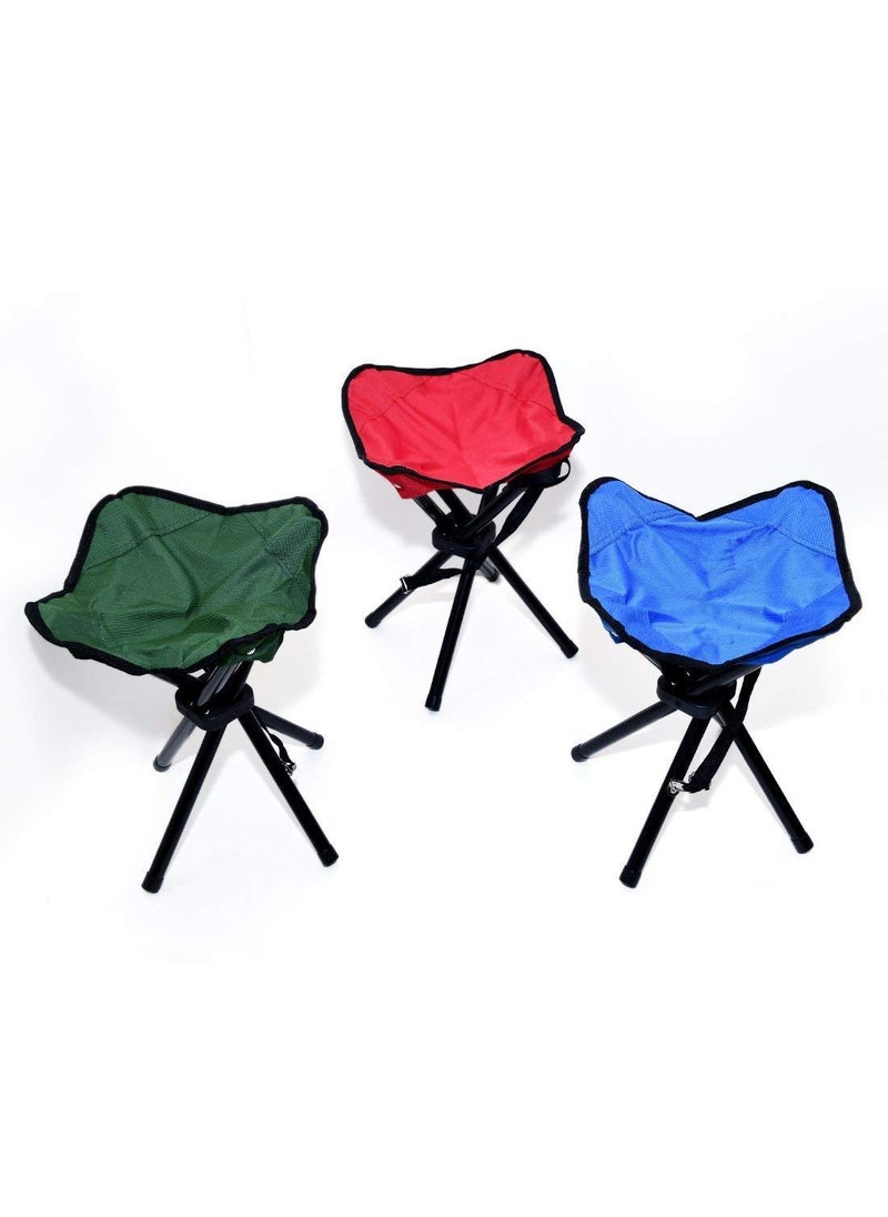 SAJAG Camping Folding Stool Portable 3 Legs Chair Tripod Seat for Outdoor Hiking Fishing Picnic Travel Beach BBQ Garden Lawn with Strap Oxford Cloth Small Size 3 Lag