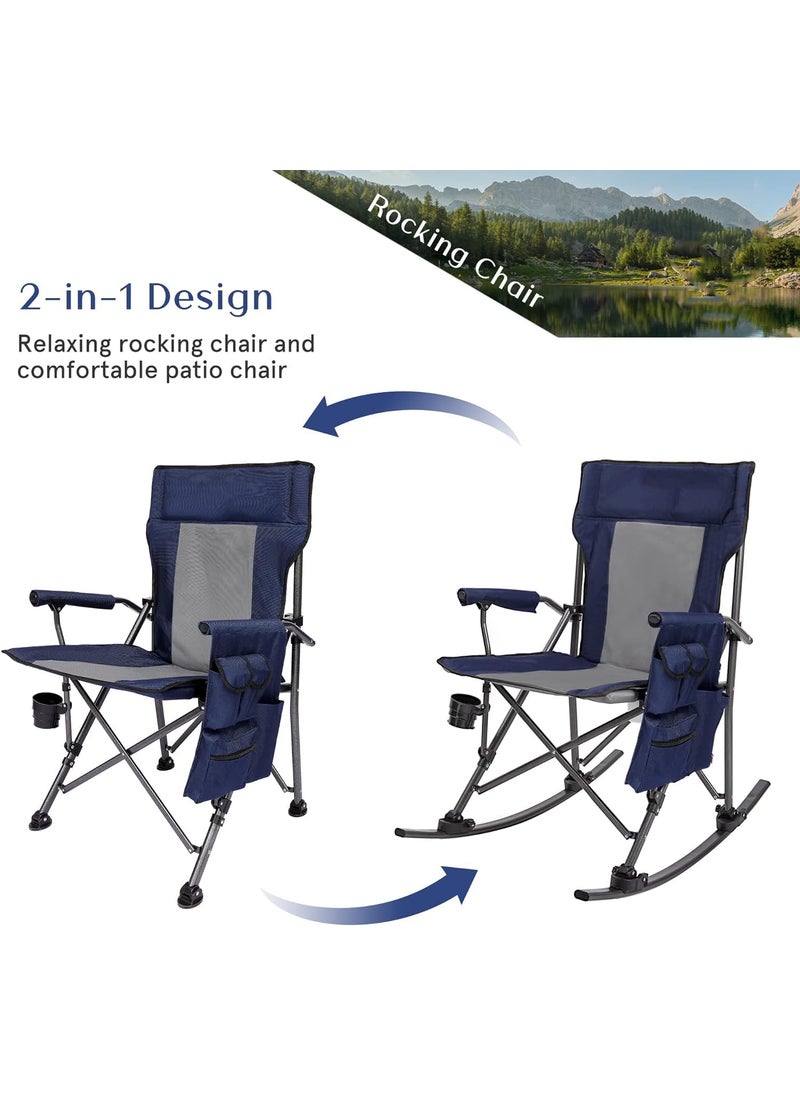 AWOKZA Camping ChairCompact Backpacking Chair Portable Folding Chair Beach Chair with Side Pocket headrest and FootRest Lightweight Hiking Chair