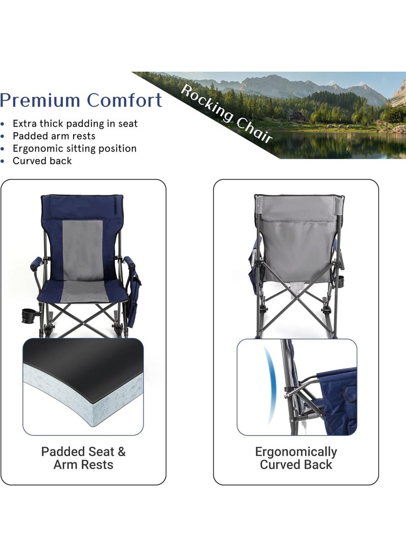 AWOKZA Camping ChairCompact Backpacking Chair Portable Folding Chair Beach Chair with Side Pocket headrest and FootRest Lightweight Hiking Chair