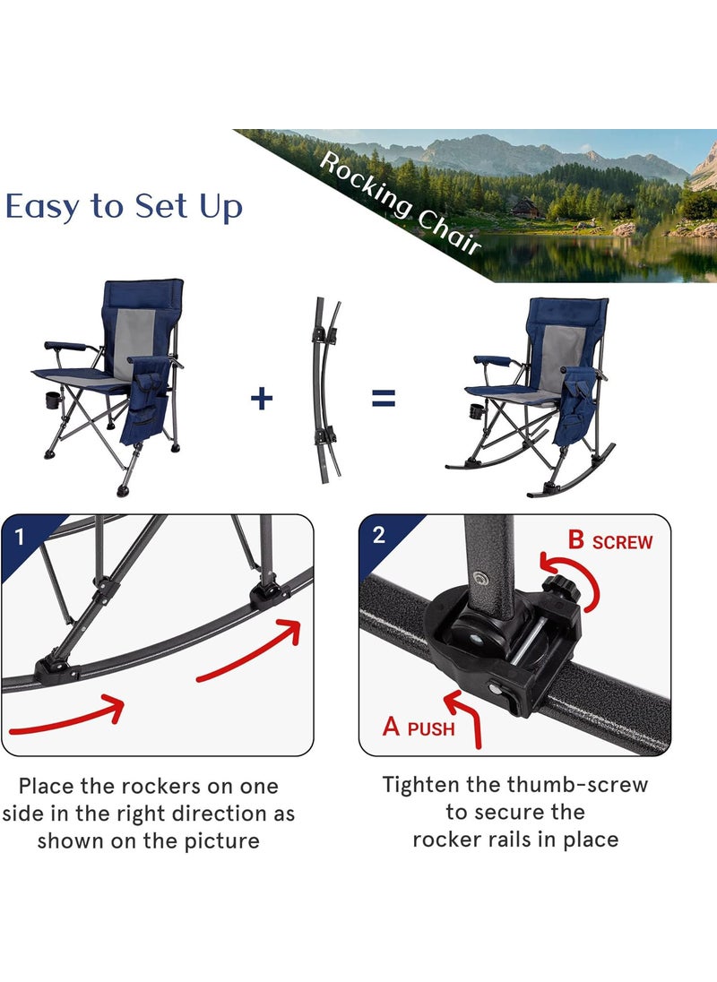 AWOKZA Camping ChairCompact Backpacking Chair Portable Folding Chair Beach Chair with Side Pocket headrest and FootRest Lightweight Hiking Chair