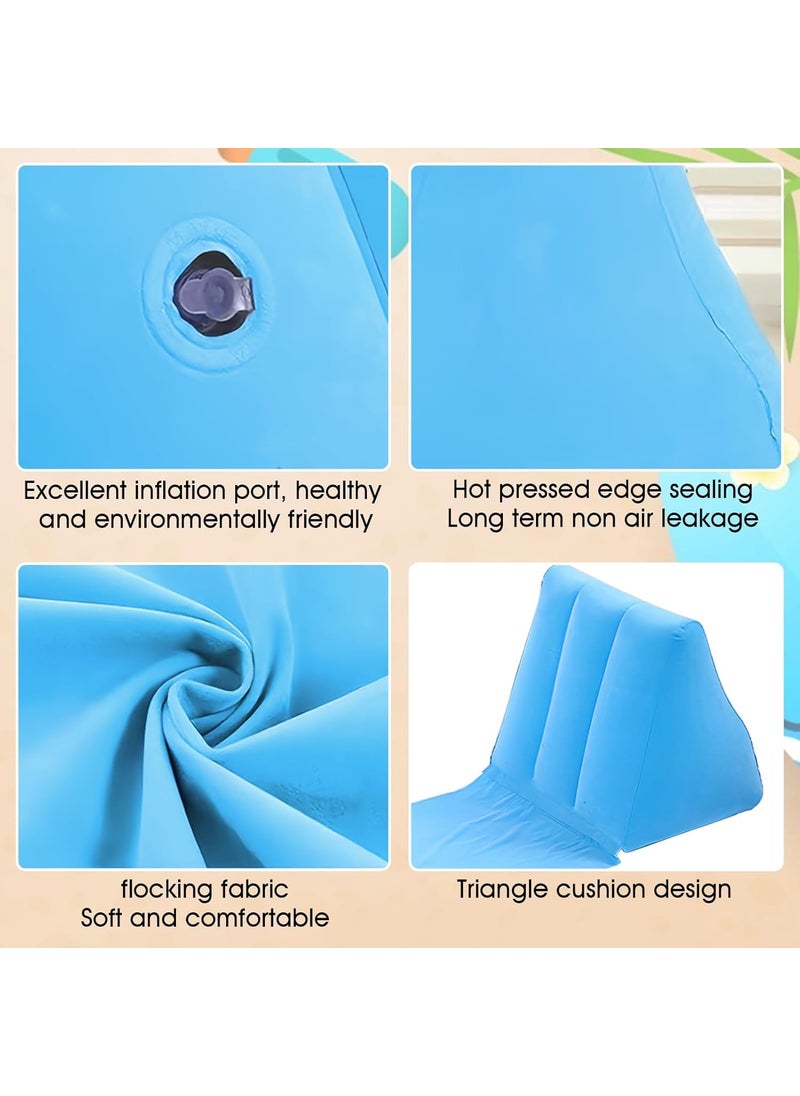 Suicune Inflatable Portable Beach Mat Lounge ChairFolding Lightweight Camping Lounge Chairs Mat with Backrest for Lawn Outdoors Camping Picnic Travel