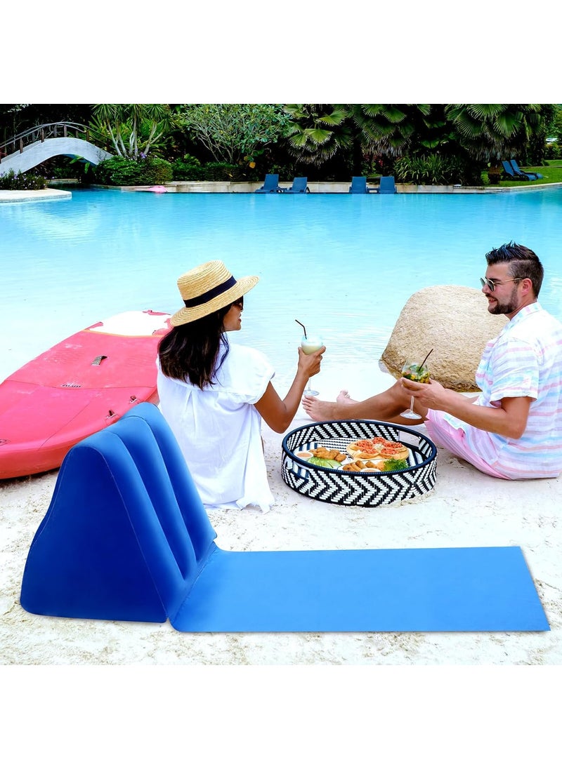 Suicune Inflatable Portable Beach Mat Lounge ChairFolding Lightweight Camping Lounge Chairs Mat with Backrest for Lawn Outdoors Camping Picnic Travel