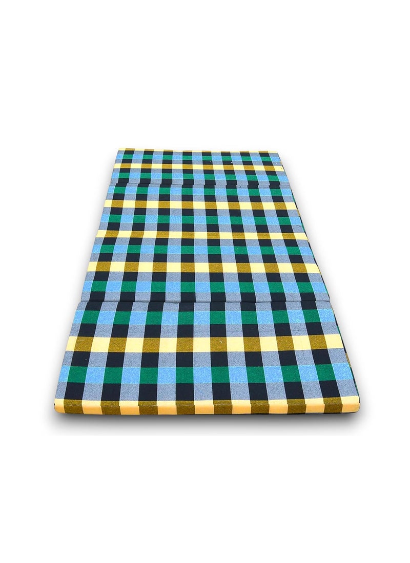Atootfusion Dual Sided Reversible Single Bed Foldable Floor Mattress gadda Portable Mattress Travelling Picnic Light Weight EP Foam Mattress 4 Fold Foldable Mattress 72X48X3 Inches