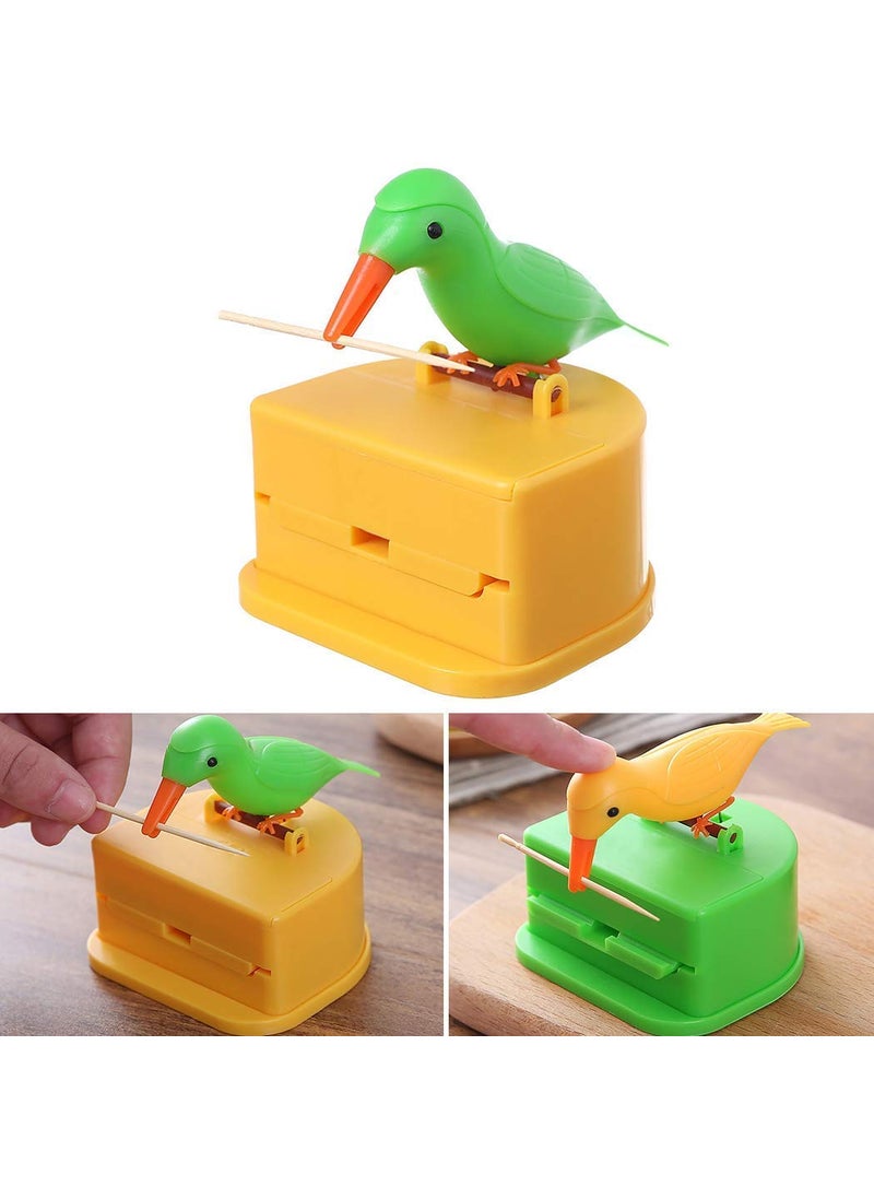 Piqray Automatic Toothpick Dispenser Bird Shape Toothpick Holder Press Get Toothpick Storage Box Gift for Children Kids Toothpick Holder Stand Smart Bird Toothpick Dispenser