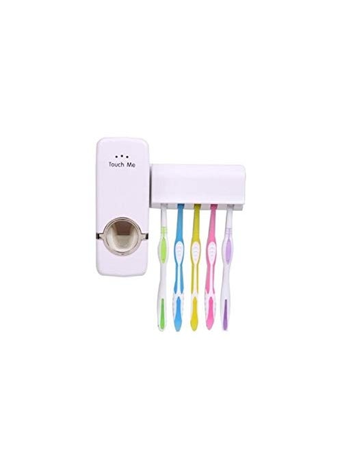 DHYANI Automatic Toothpaste Dispenser and Tooth Brush Holder Set