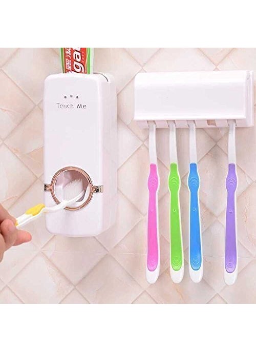 DHYANI Automatic Toothpaste Dispenser and Tooth Brush Holder Set
