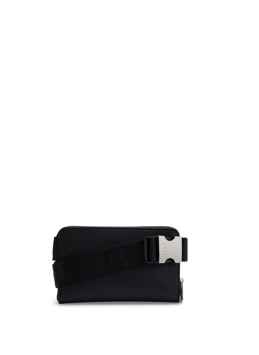 Structured crossbody bag with branded trims
