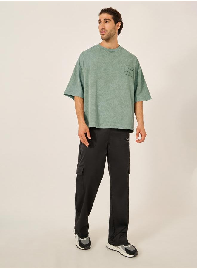 Styli Back Cut and Sew Print Boxy Fit T-Shirt