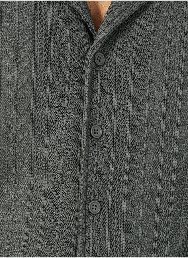 Textured Regular Fit Notch Label Shirt