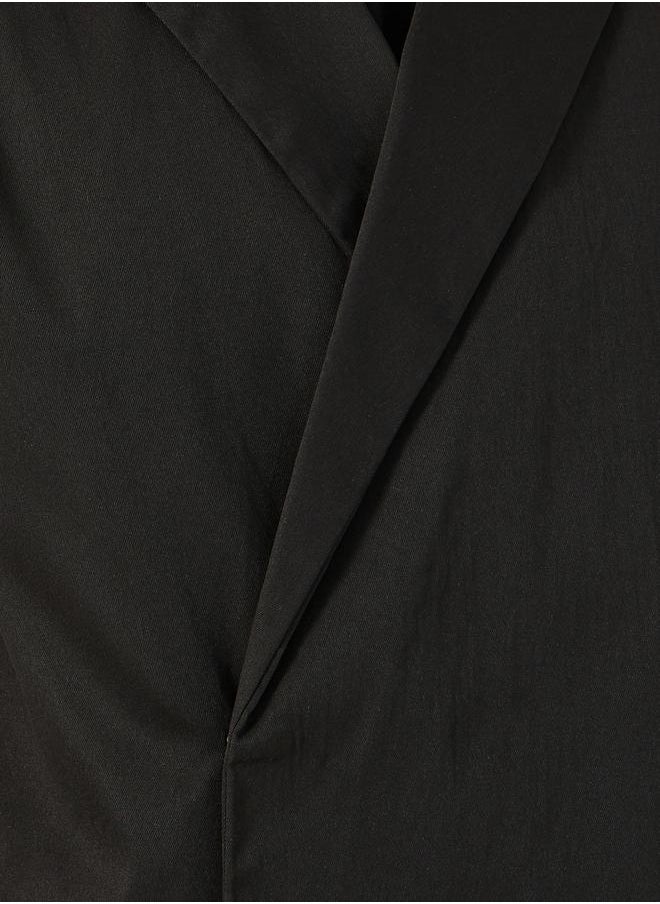 Solid Relaxed Fit Notch Lapel Shirt