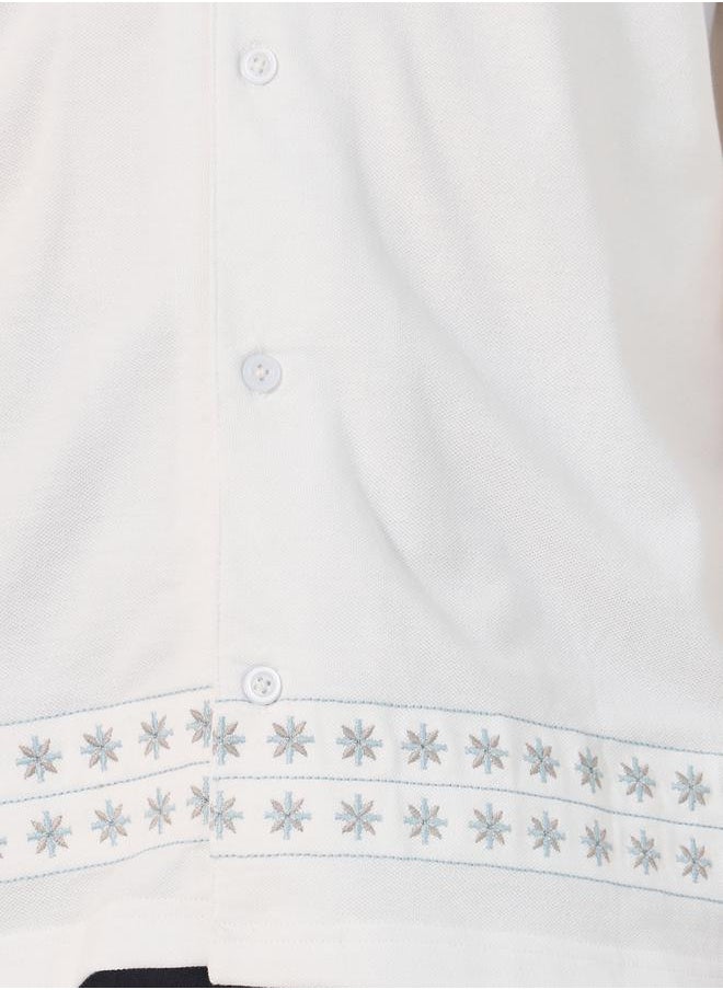 Textured Relaxed Fit Resort Collar Shirt