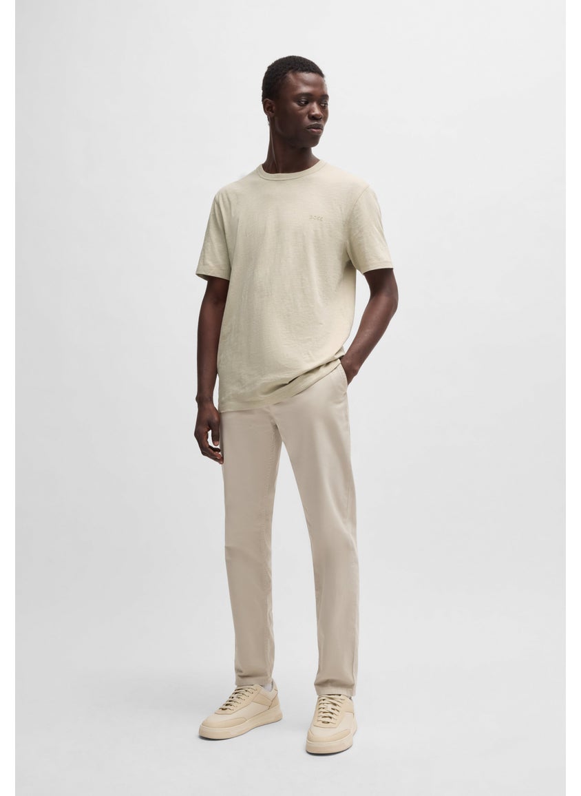 Regular-fit T-shirt in slub cotton with logo detail