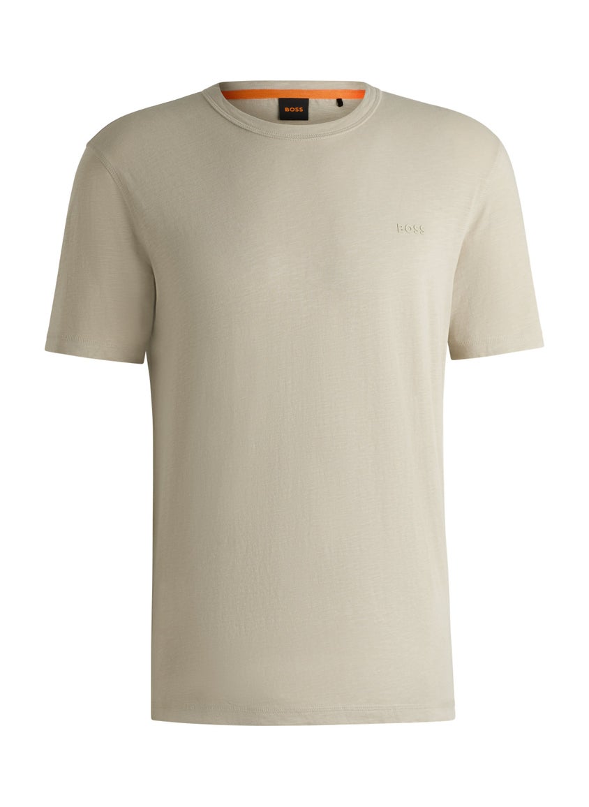 Regular-fit T-shirt in slub cotton with logo detail