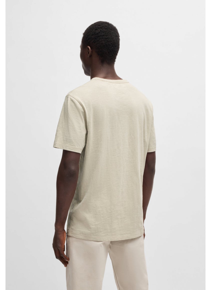 Regular-fit T-shirt in slub cotton with logo detail