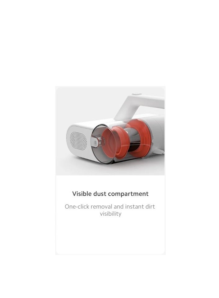 Dust Mite Vacuum Cleaner  | 12,000Pa Suction | 50°C hot-air drying | 99% sterilisation | 90% mite removal | UV light irradiation 350 W MJCMY02GB White