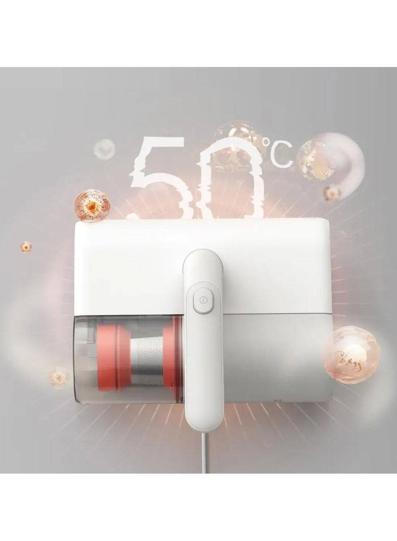 Dust Mite Vacuum Cleaner  | 12,000Pa Suction | 50°C hot-air drying | 99% sterilisation | 90% mite removal | UV light irradiation 350 W MJCMY02GB White