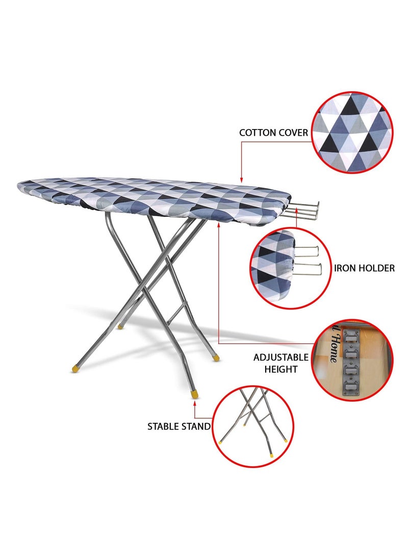 Moreyaji Wooden Self Standing Foldable Height Adjustable Premium Ironing BoardIron Table Stand with Press Holder Color May Vary MultiColor Make in India