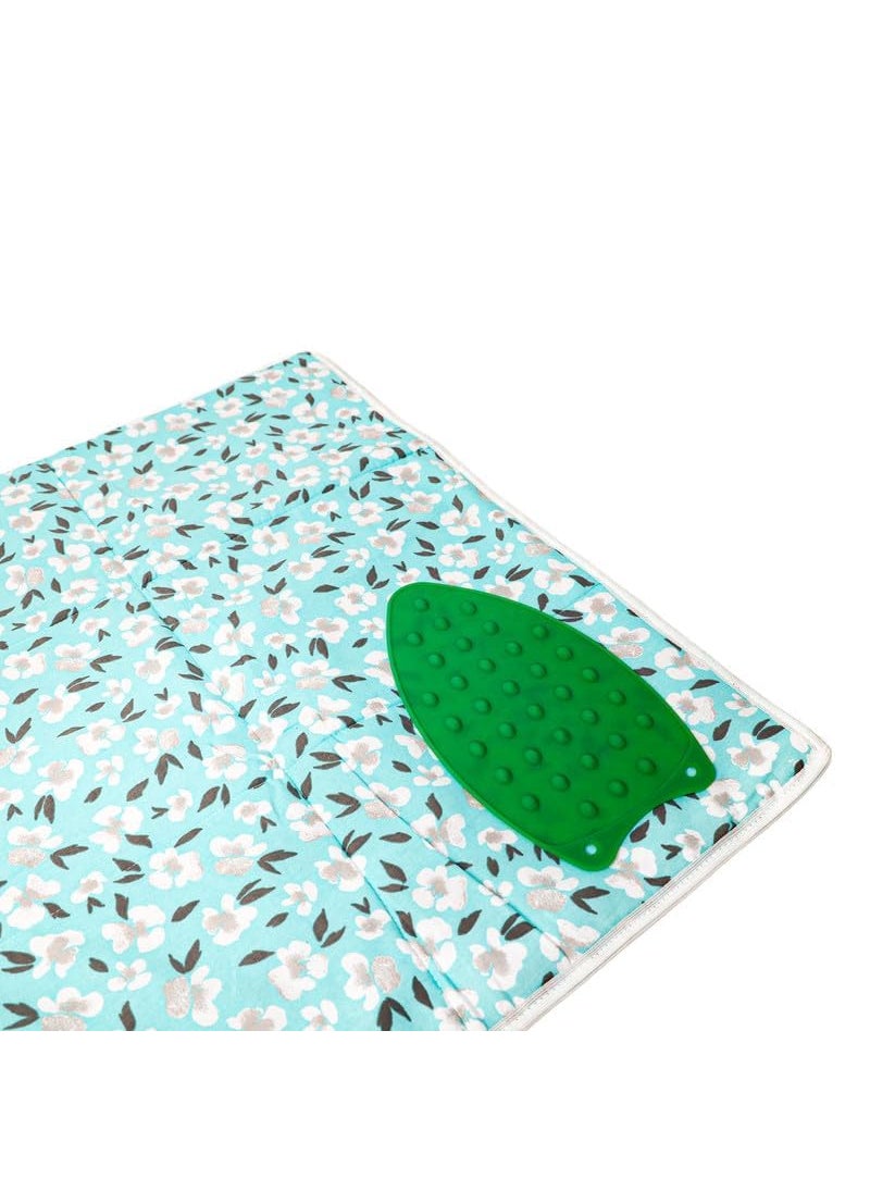 Finiky Iron Mat with Silicone Pad for Iron Rest 3mm Felt Padding Heat Resistant Lightweight Foldable Washable for Tabletop or Bed Iron Mat for Ironing Clothes Green