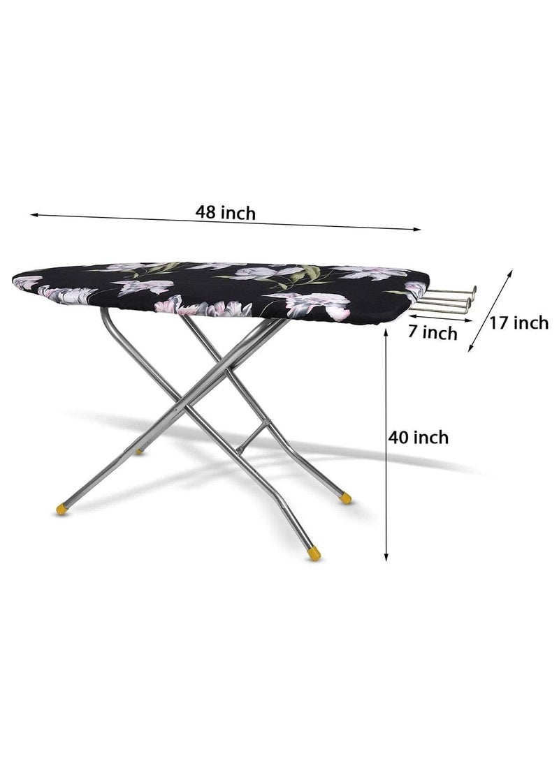 Moreyaji Wooden Self Standing Foldable Height Adjustable Premium Ironing BoardIron Table Stand with Press Holder Color May Vary MultiColor Make in India