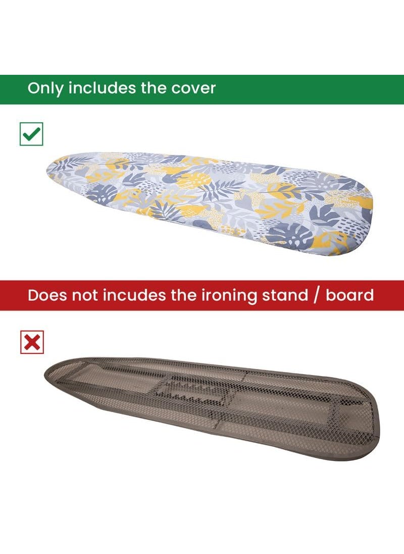 Finiky HeatGuard Iron Board Cover with Stitched 5 mm Felt Floral Surface Area 122x43 cm Scorch Stain Resistant Fits All Board Shape Heat Reflective