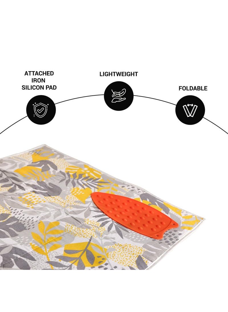 Peng Essentials Ironing Mat Large 120 x 70 cm with 3mm Felt PaddingSilicone Iron Rest Protector Steam Press on Table Portable Foldable Ironing Mat for use on Dining Table and BedFloral