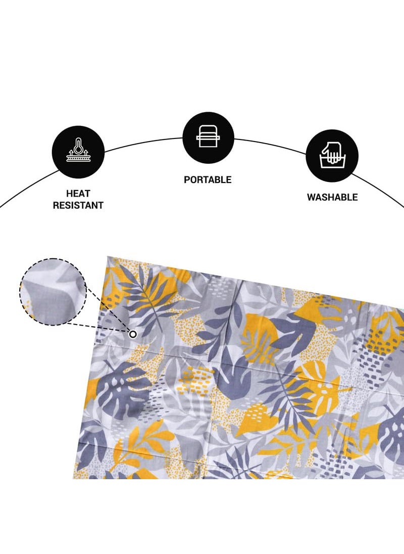 Peng Essentials Ironing Mat Large 120 x 70 cm with 3mm Felt PaddingSilicone Iron Rest Protector Steam Press on Table Portable Foldable Ironing Mat for use on Dining Table and BedFloral