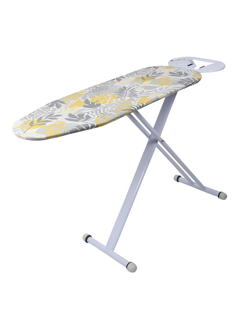 Finiky BlossomFlex Iron Table for Ironing Clothes Floral Surface 115x36cm AntiSlip Feet HeatResistant Elliptical Leg Design Iron Rest with Silicon Pad SpaceSaving Ironing Board