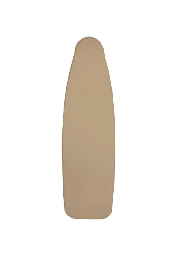 Mahaveer Cotton Ironing Board Cover with 3mm Thick Felt Pad for Steam Press Ironing Mat Heat Reflective Scorch Stain Resistant Fits Standard Medium Boards of 112x34 cm Solid Taupe