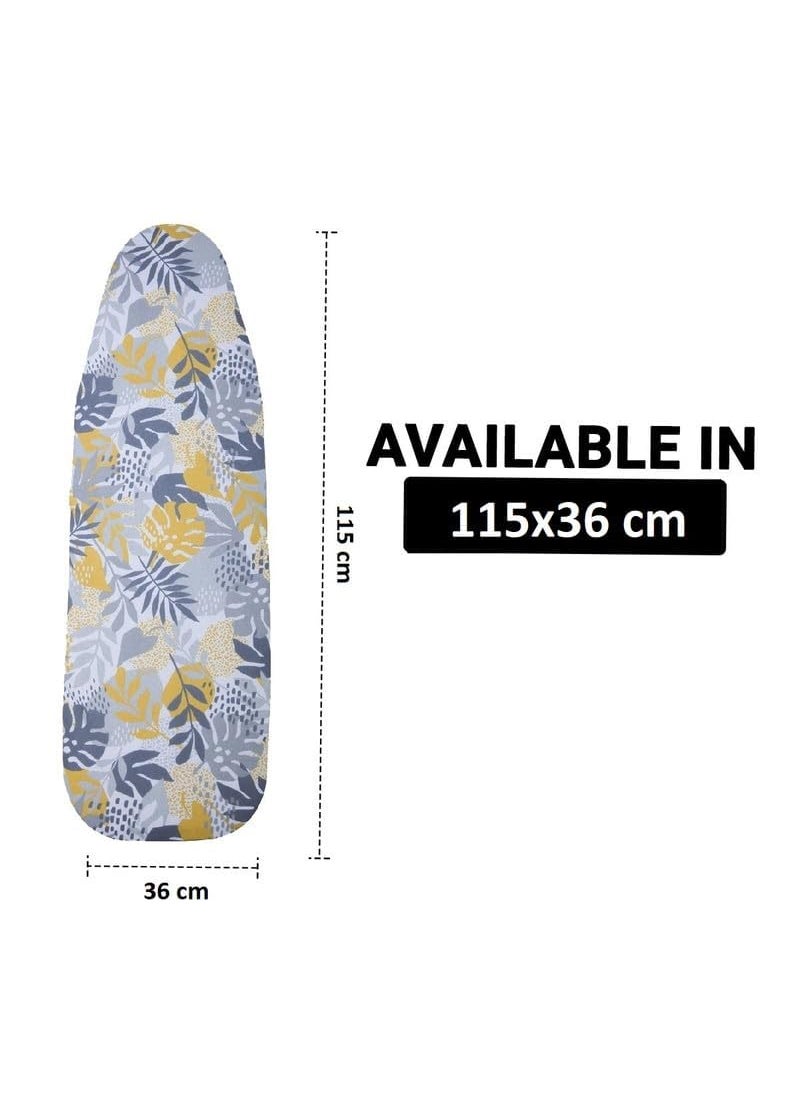 PENG ESSENTIALS HeatGuard Iron Board Cover Stitched 5 mm FeltFloralSurface Area SizeXL115x36 cm