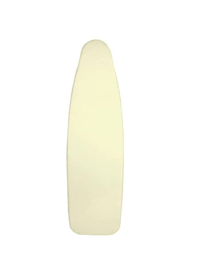 Mahaveer Cotton Ironing Board Cover with 3mm Thick Felt Pad for Steam Press Ironing Mat Heat Reflective Scorch Stain Resistant Fits Standard Wide Boards of 125x46 cm Solid Ivory