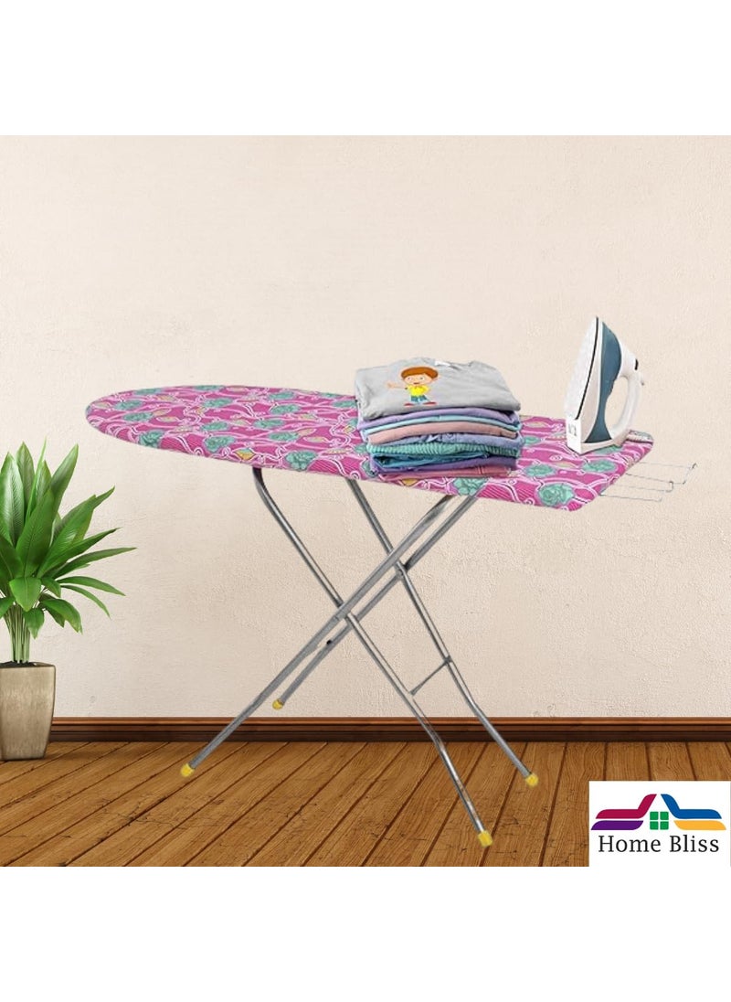 Home Bliss Wooden Ironing BoardTable with Iron Holder Foldable Adjustable 122X47CM Color May Very