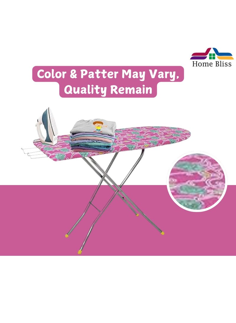 Home Bliss Wooden Ironing BoardTable with Iron Holder Foldable Adjustable 122X47CM Color May Very