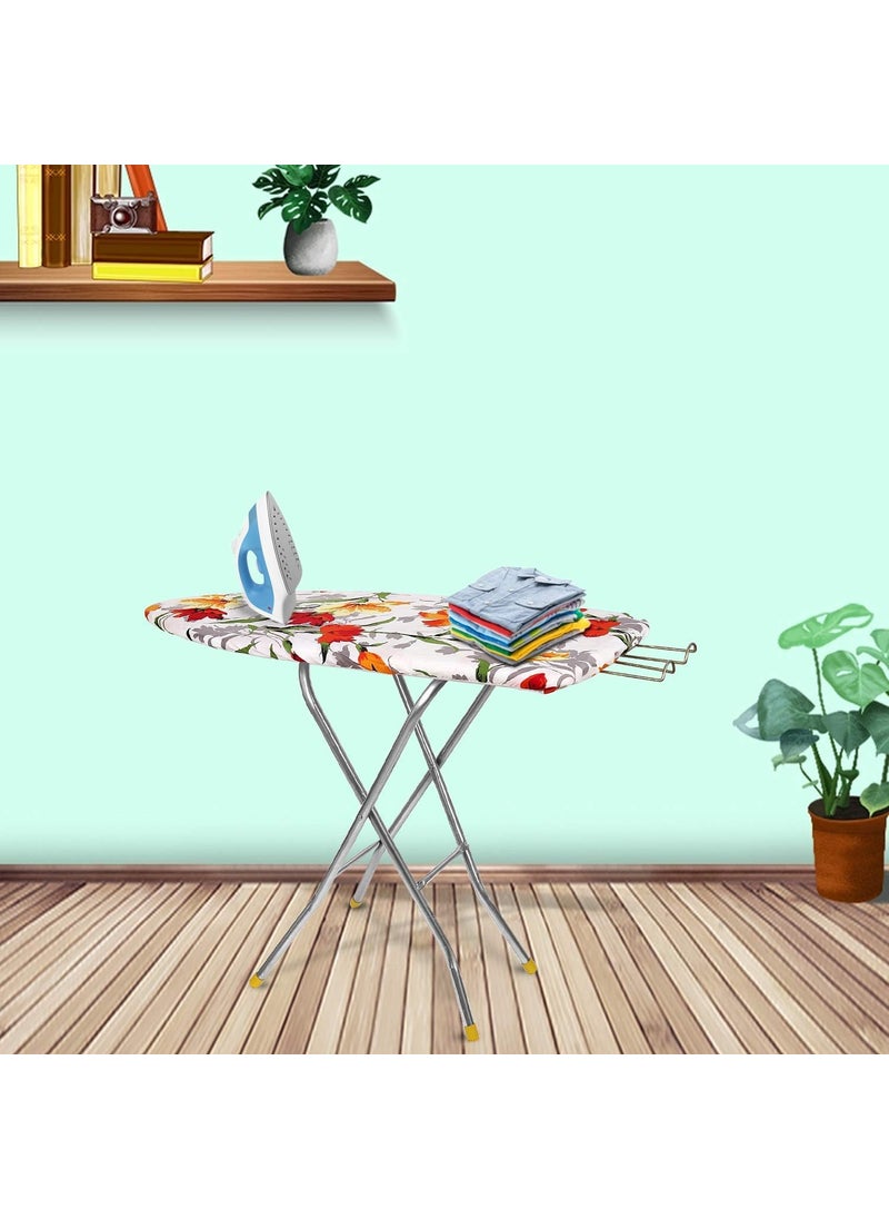 Moreyaji Wooden Self Standing Foldable Height Adjustable Premium Ironing BoardIron Table Stand with Press Holder Color May Vary MultiColor Make in India
