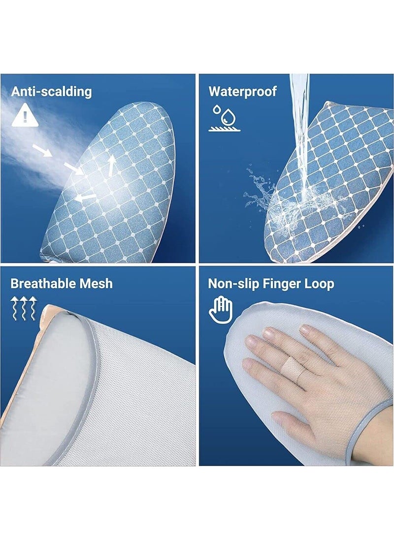 Bosig Handheld Ironing Board Handy Mini Iron Board Handheld Mini Ironing Board Steamer Gloves Waterproof Anti Steam Ironing Boards Garment Steamer Iron Gloves with Finger Loop