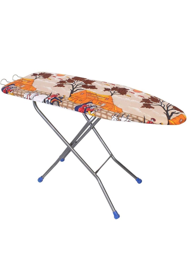 Homace Iron Table for Ironing Clothes Folding Wooden Base Iron Board with Press Stand Multicolor Cover 15 Inch 122x40 cm