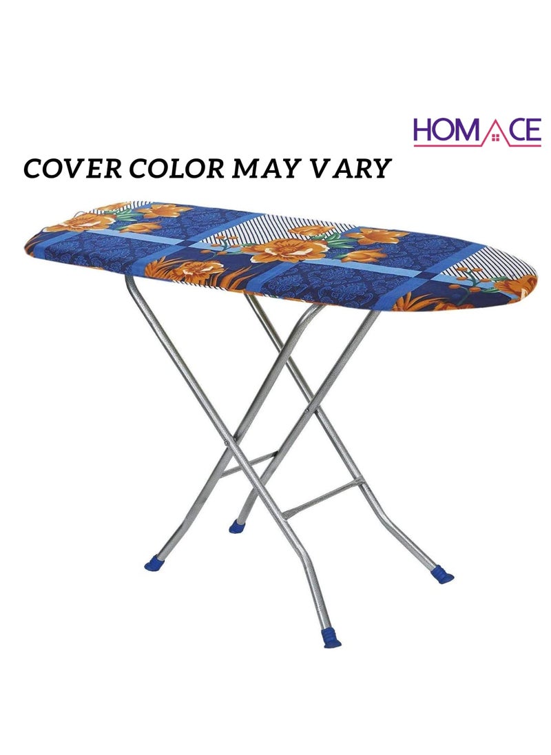 Homace Iron Table for Ironing Clothes Folding Wooden Base Iron Board with Press Stand Multicolor Cover 15 Inch 122x40 cm