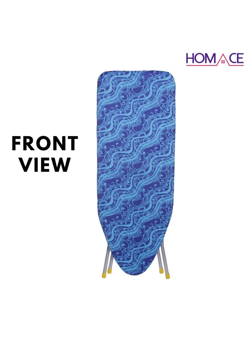 Homace Iron Table for Ironing Clothes Folding Wooden Base Iron Board with Press Stand Multicolor Cover 15 Inch 122x40 cm