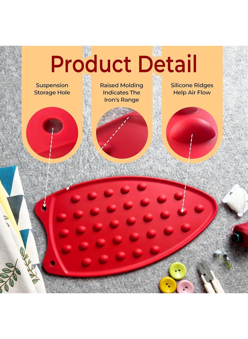 LOMGAV Silicone Iron Rest Pad Iron Storage Carry Case With Handle and Secure Zipper Closer Ironing Scorch Mesh Cloth Protective Iron Storage Pouch Iron Mat Fabric Protect From Ironing