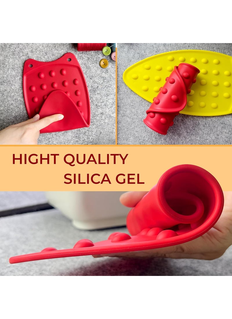 LOMGAV Silicone Iron Rest Pad Iron Storage Carry Case With Handle and Secure Zipper Closer Ironing Scorch Mesh Cloth Protective Iron Storage Pouch Iron Mat Fabric Protect From Ironing