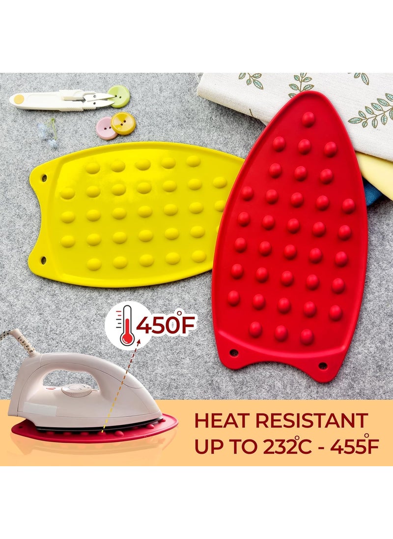 LOMGAV Silicone Iron Rest Pad Iron Storage Carry Case With Handle and Secure Zipper Closer Ironing Scorch Mesh Cloth Protective Iron Storage Pouch Iron Mat Fabric Protect From Ironing