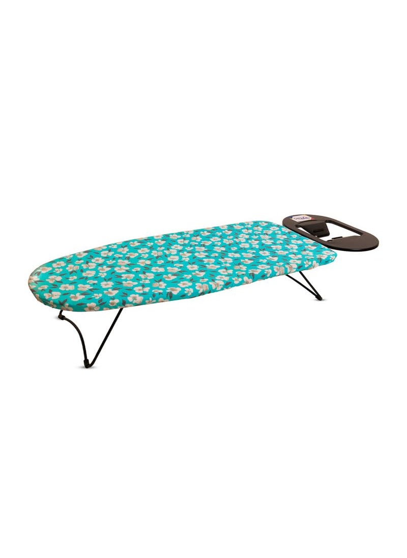 Finiky Zurich Tabletop Ironing Board with Iron Rest Green 73x34 cm Surface Wall Mountable Iron Rest with Silicon Pad HeatResistant SpaceSaving Iron Table for Ironing Clothes